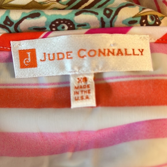 Jude Connally Nina Tonal Striped Orange & Hot Pink Mini Dress - XS - Picture 9 of 10